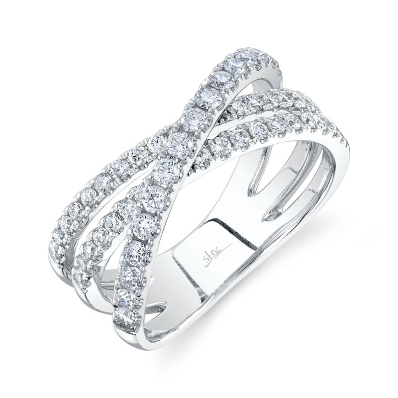 14K White Gold Diamond Bridge Ring