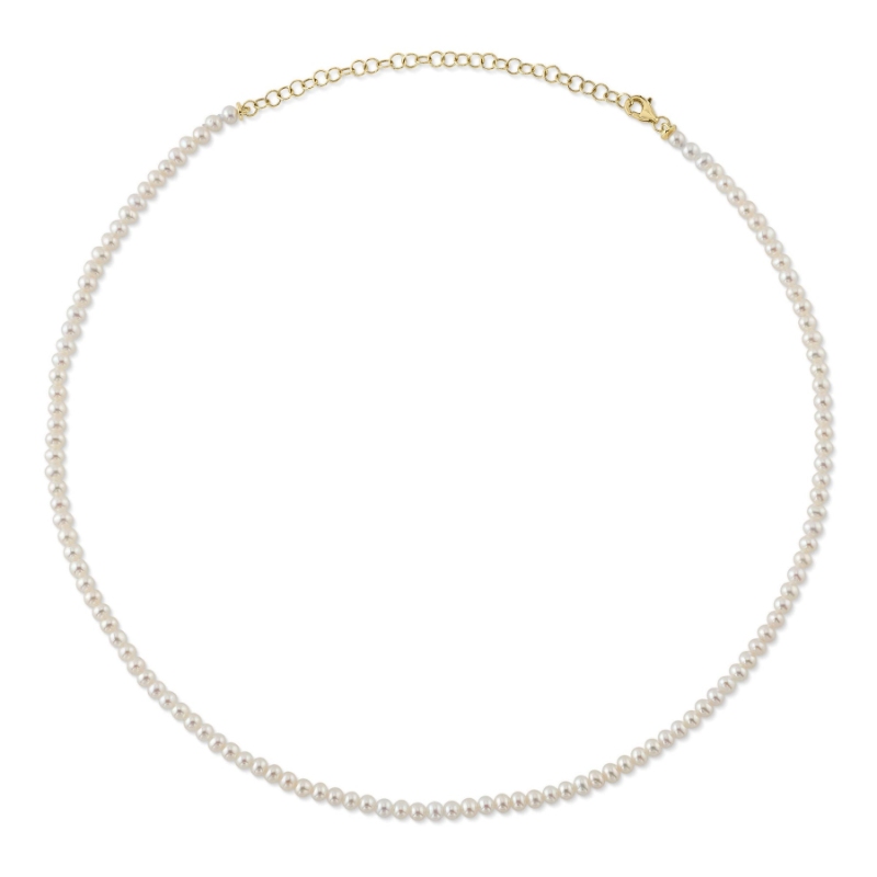 A 14K Yellow Gold, Cultured Pearl Necklace