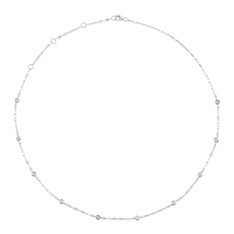 14K White Gold Diamonds By The Yard Necklace