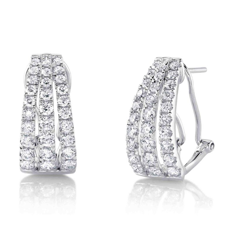 14K White Gold Diamond Earring