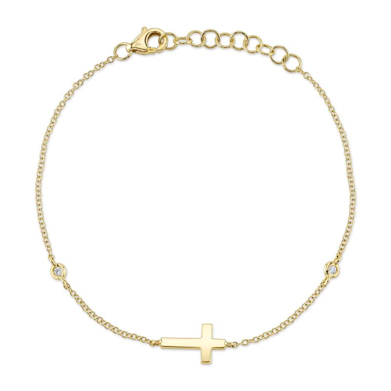 14K Yellow Gold Cross Bracelet