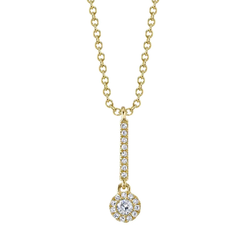 A 14K Yellow Gold Diamond Necklace