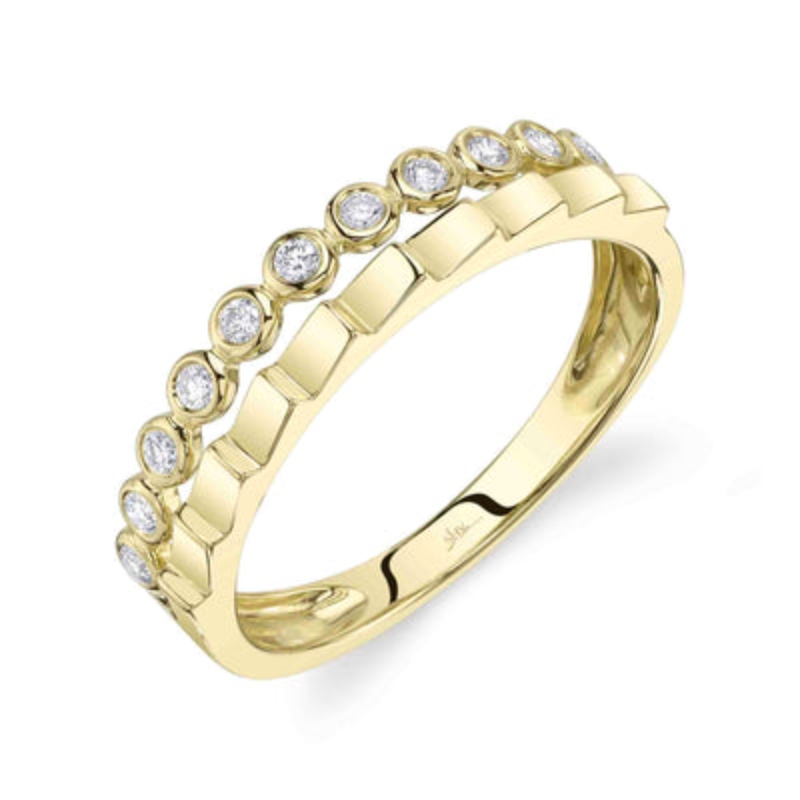 A 14K Yellow Gold Ring Bezel Set