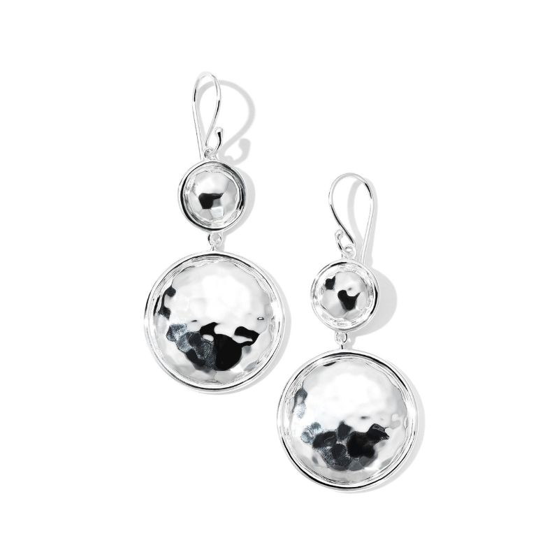 IPPOLITA Medium Hammered Snowman Earrings in Sterling Silver