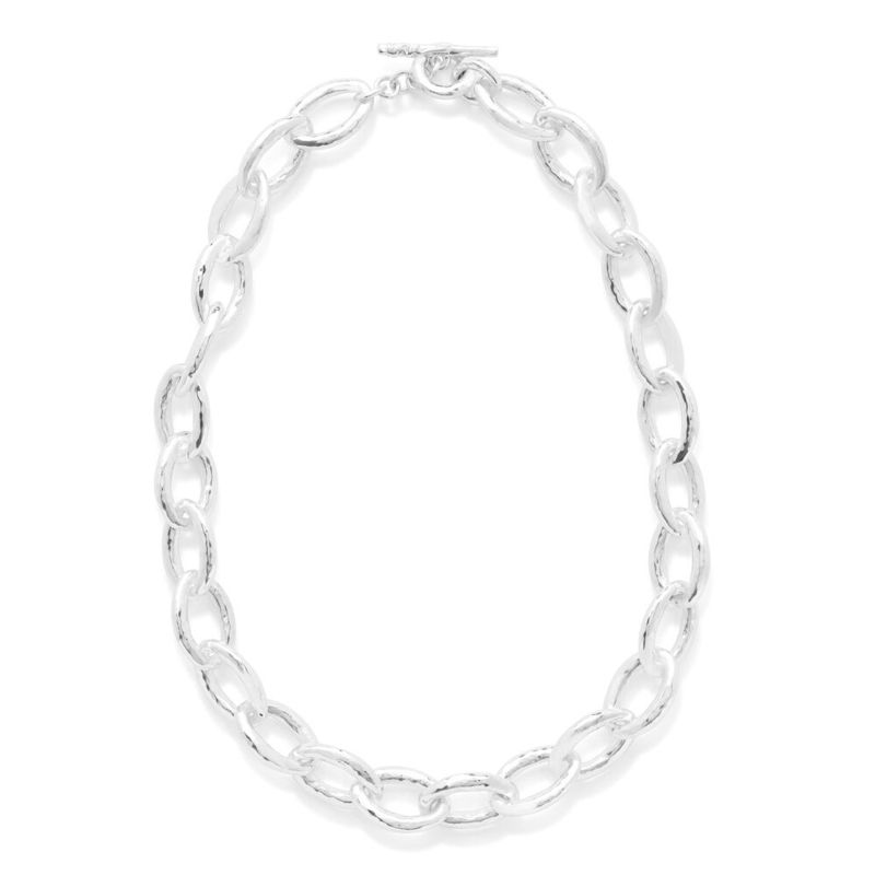 IPPOLITA Classico Mini Hammered Bastille Link Necklace in Sterling Silver