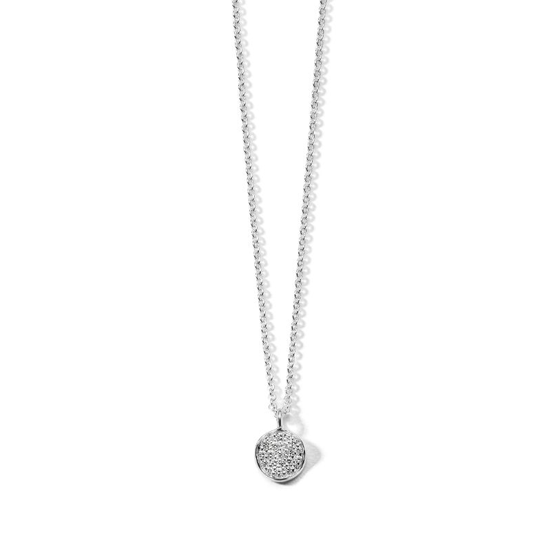 IPPOLITA Mini Flower Pendant Necklace in Sterling Silver with Diamonds