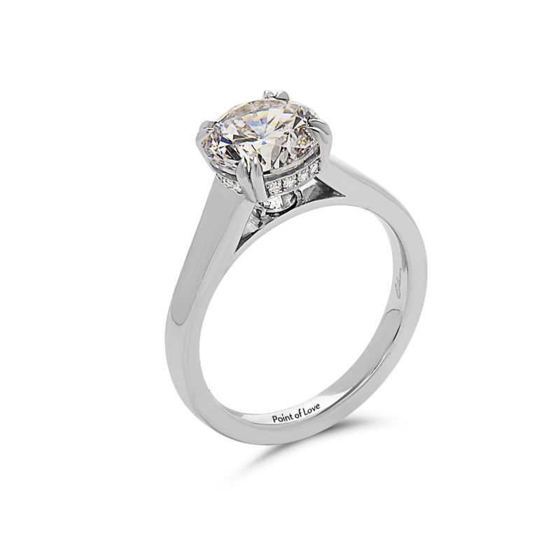 Eli Jewels Point of Love Round Diamond Set Solitaire Semi Mount