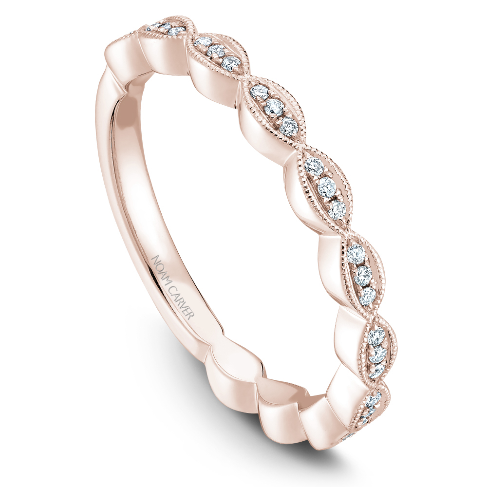 A Rose Gold Stackable Ring With 33 Round Diamonds, 1/3 Ctw. G/H, Si