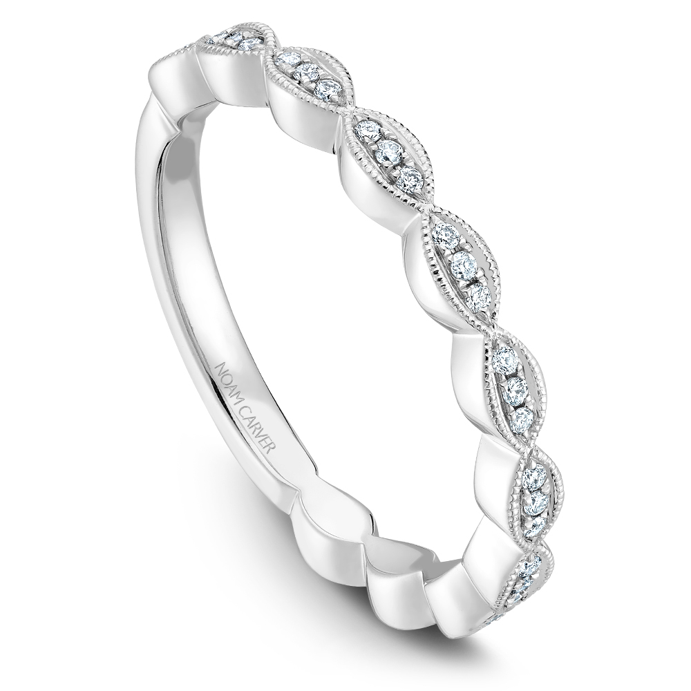 A White Gold Stackable Ring With 33 Round Diamonds, 1/3 Ctw. G/H, Si