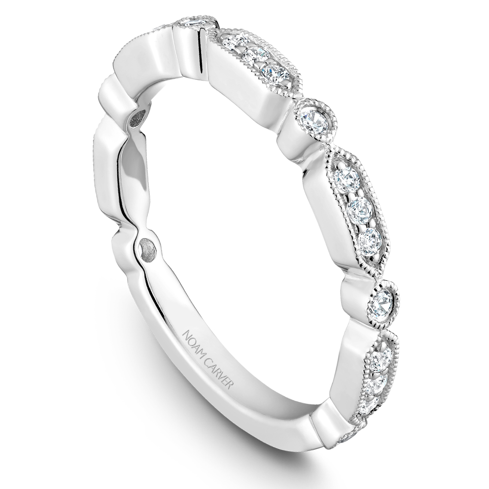 A White Gold Stackable Ring With 21 Round Diamonds, .26Ctw G/H, Si