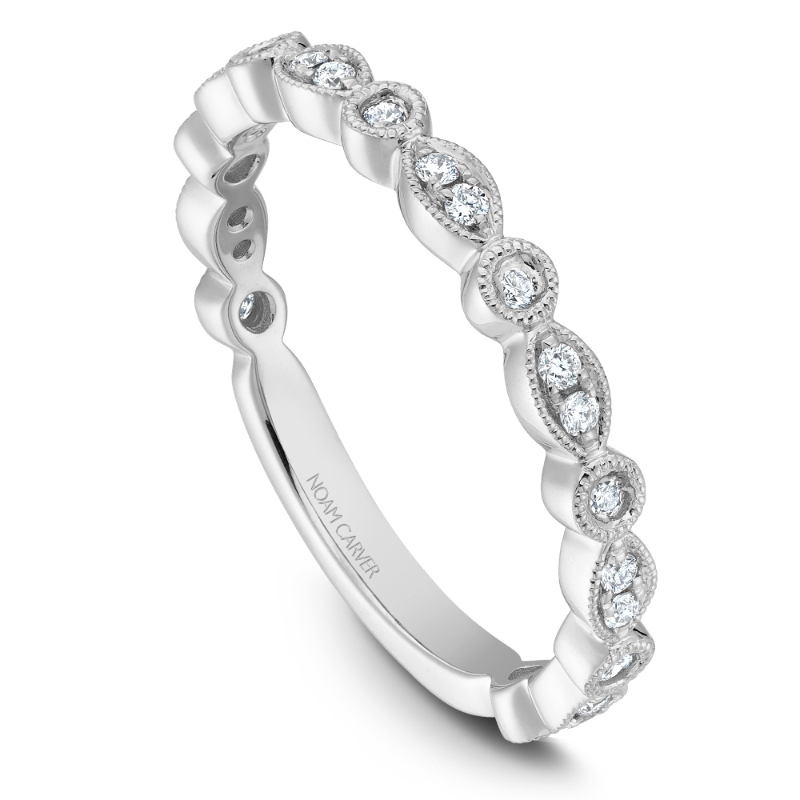 18K White Gold Stackable Band