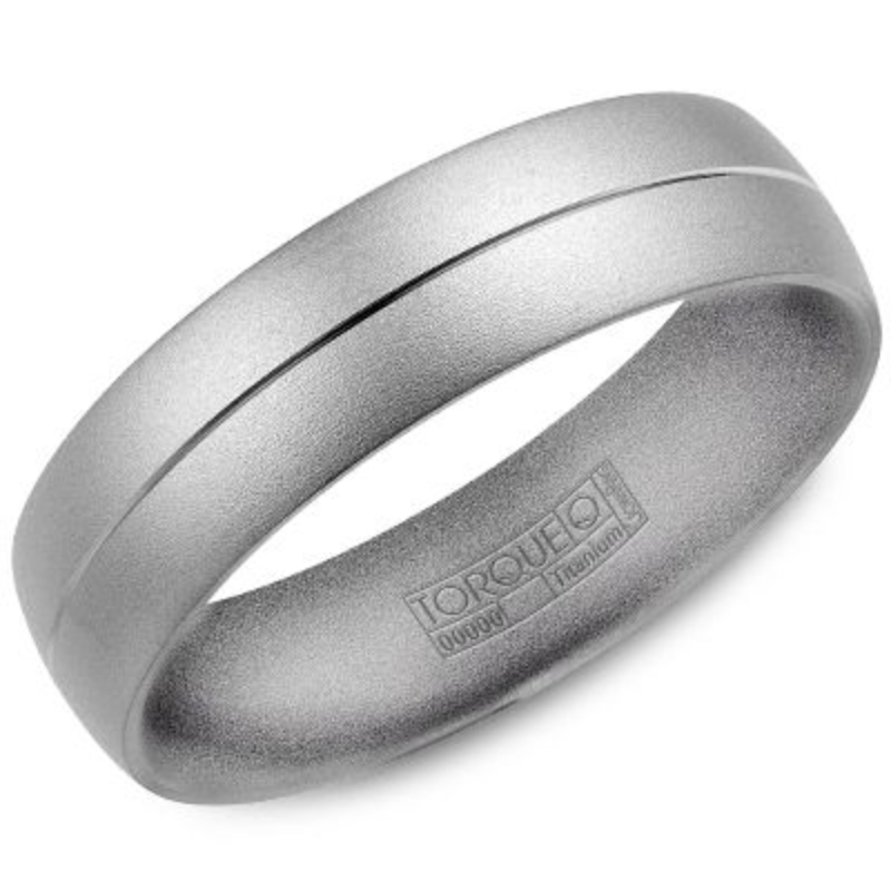 Titanium, 6MM, Brushed Finish, Thin High Polished Center