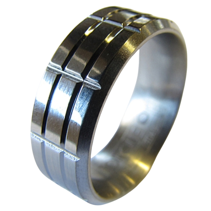 Titanium, 8MM, Horizontal And Vertical Lines