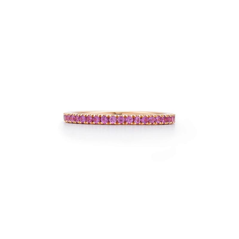 Kwiat Stackable Slim Ring With Pink Sapphires