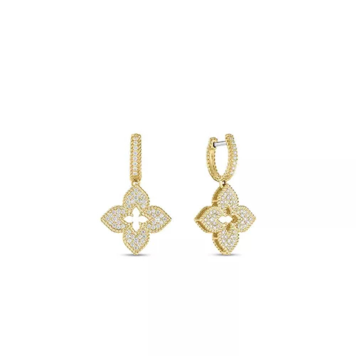 Roberto Coin Pave Venetian Princess Drop Earrings